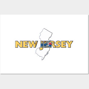 New Jersey Colored State Letters Posters and Art